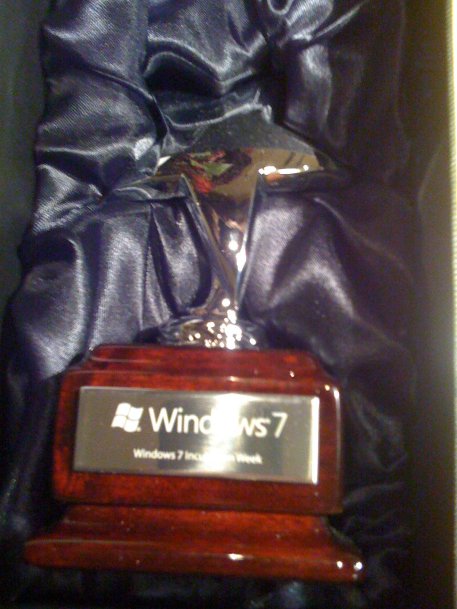 Microsoft Windows 7 Incubation Week Trophy, 7 Months Before Windows 7 Touch was Released to the Public